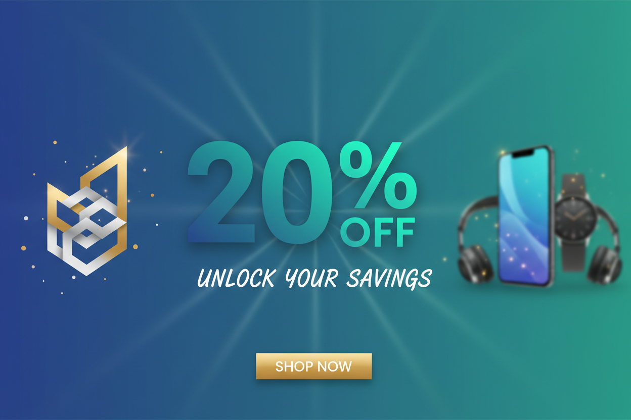 20%の割引バナー